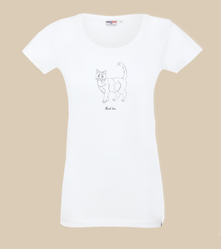 Czarny Kot Outline T-shirt