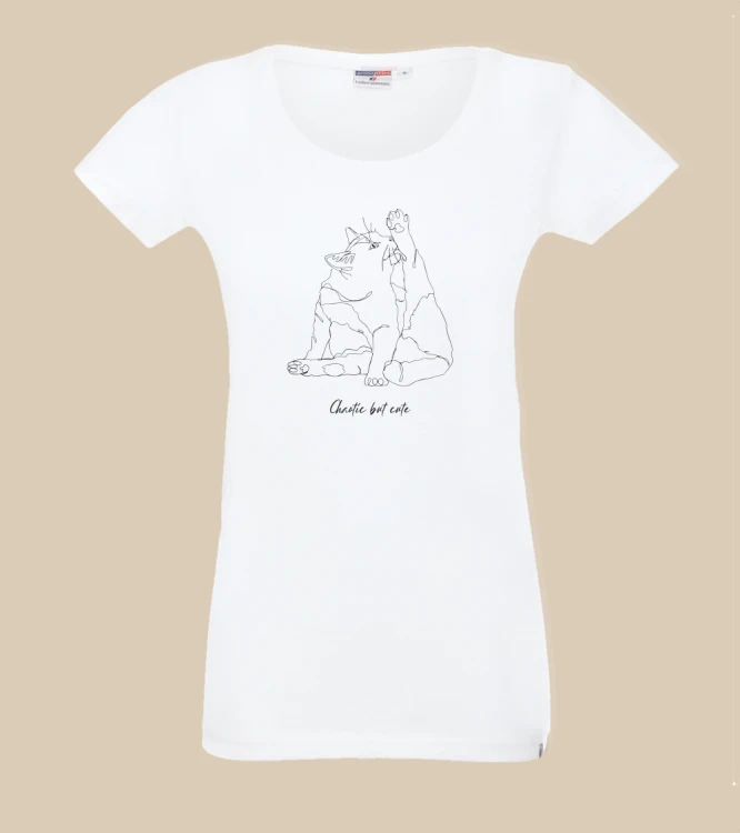 Chaotic Cat Outline T-shirt