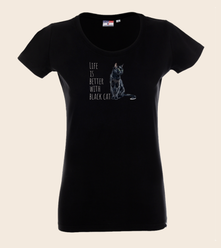Life Is Better With Czarny Kot T-shirt