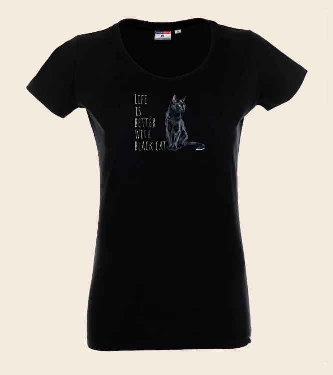 Life Is Better With Czarny Kot T-shirt