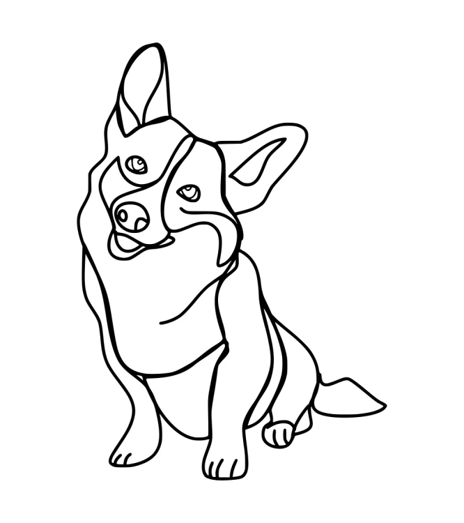 Corgi Outline T-shirt