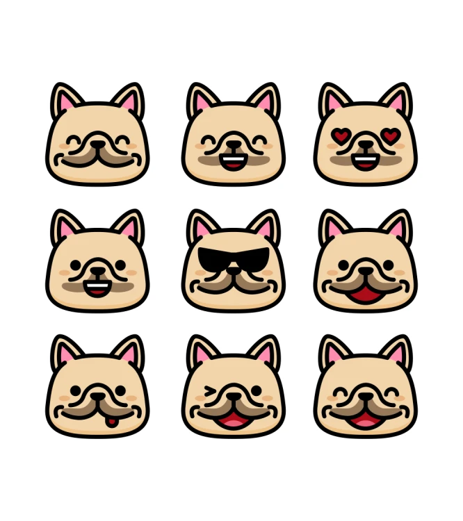 Buldog Francuski Emoji T-shirt