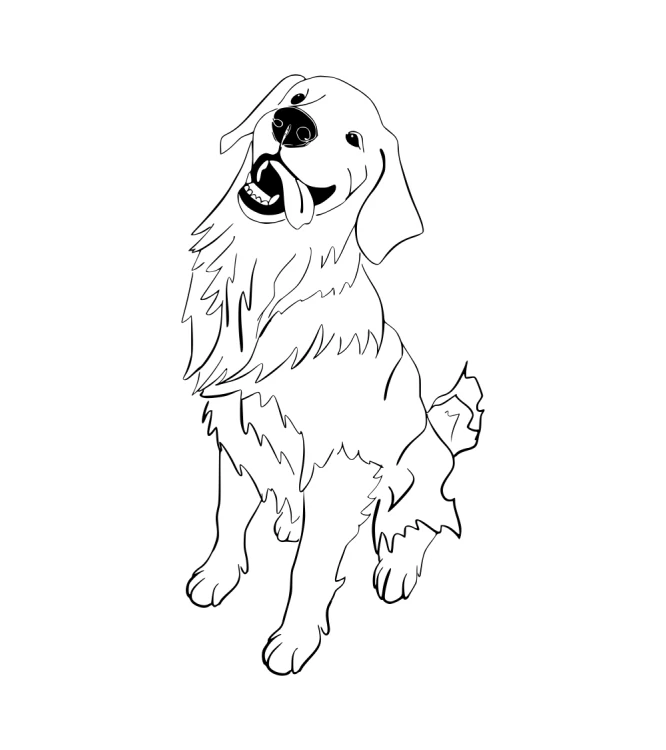 Golden Retriever Outline 2 T-shirt
