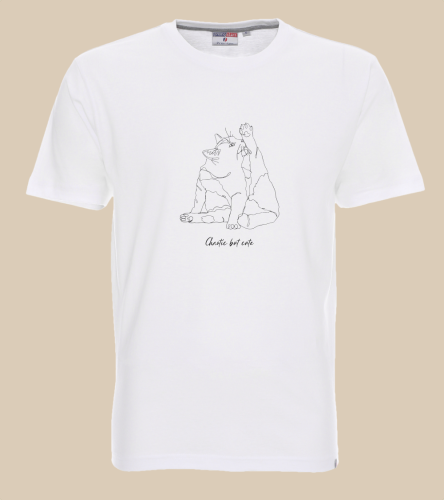 Chaotic Cat Outline T-shirt