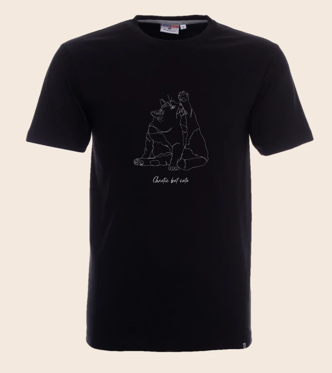 Chaotic Cat Outline T-shirt
