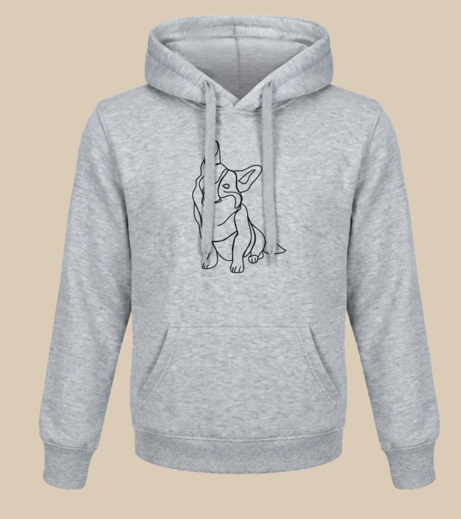 Corgi Outline Bluza z kapturem