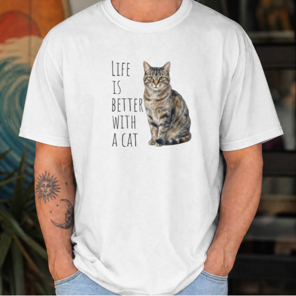 t-shirt z  kotem